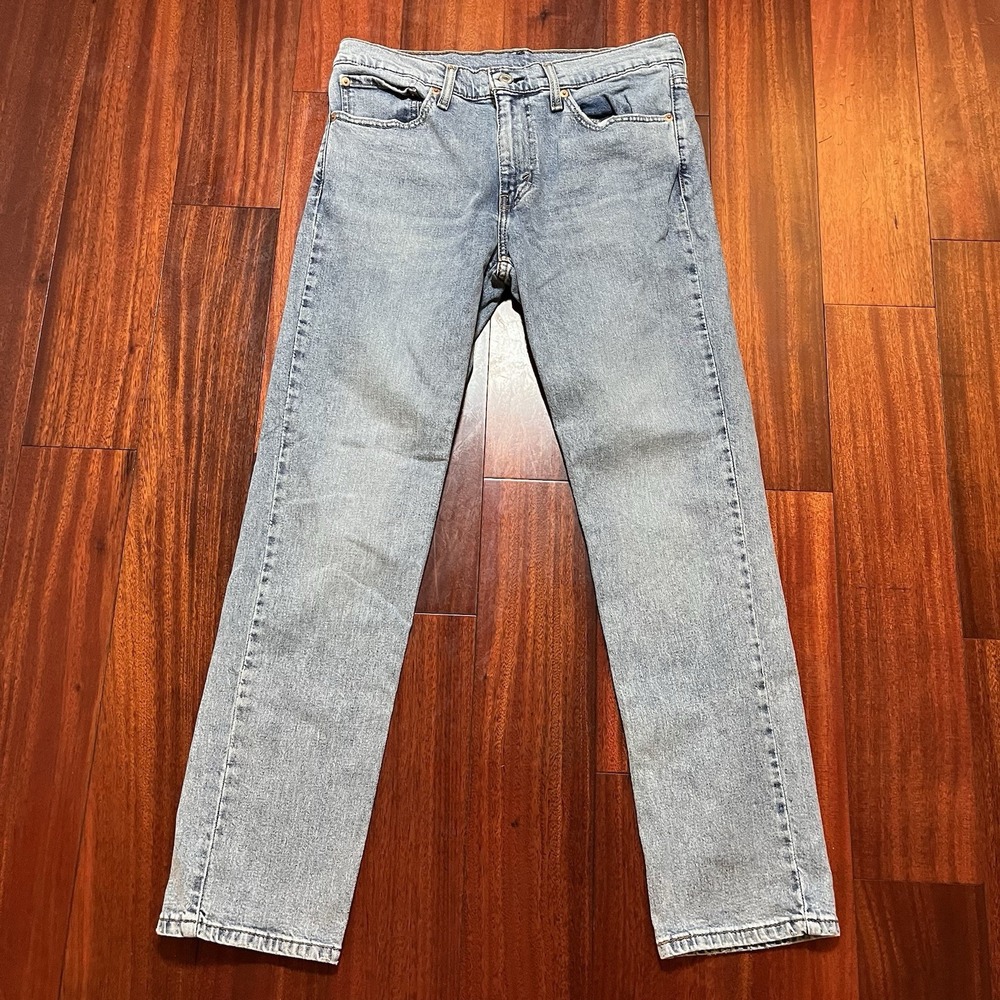 Levis 511 Slim Fit Jeans Mens 32x30 Blue Light Wash Stretch Grunge Casual EUC